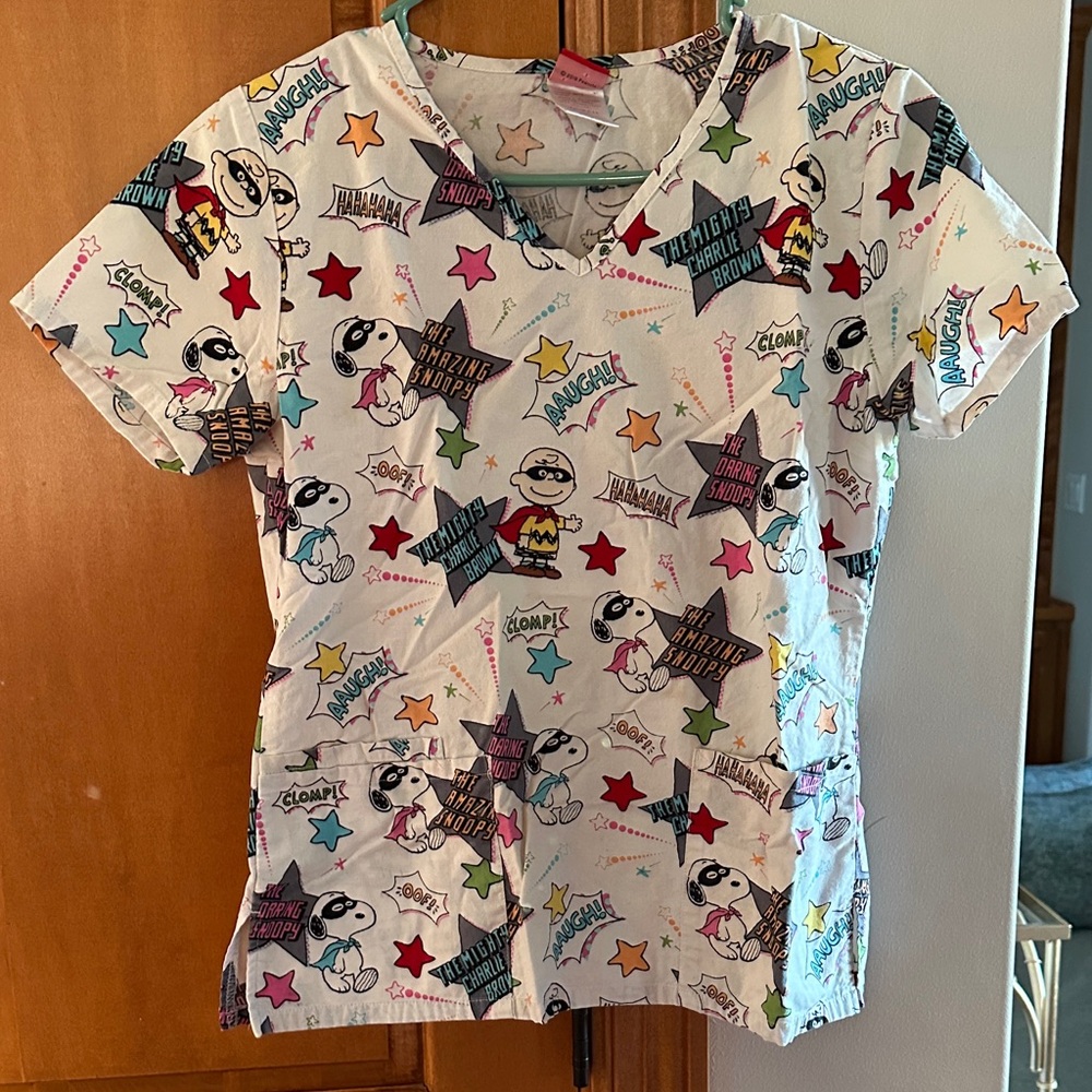 Peanuts Charlie Brown Cotton Scrub Top with Red Label XL